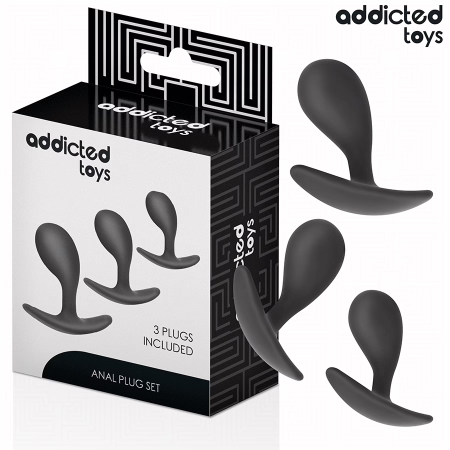 ADDICTED TOYS - SET DE 3 PLUG ANAL SILICONA MODELO 3