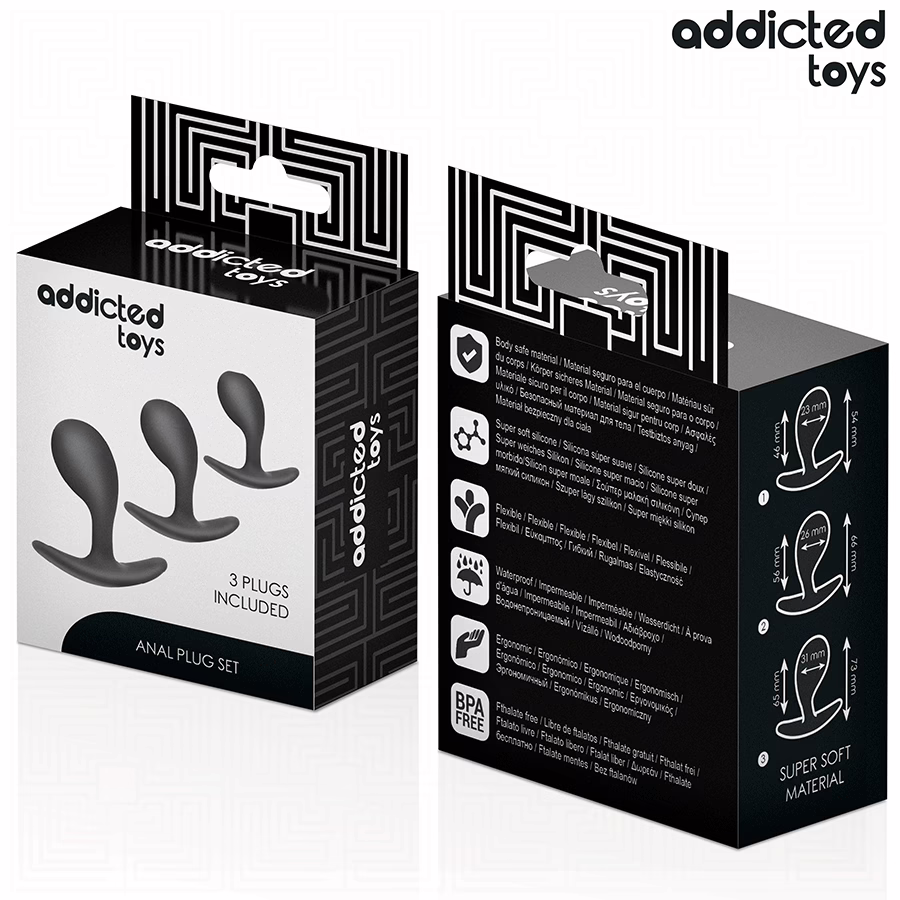ADDICTED TOYS - SET DE 3 PLUG ANAL SILICONA MODELO 3 - Imagen 7