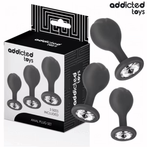ADDICTED TOYS - SET DE 3 PLUG SILICONA ANAL CON JOYA
