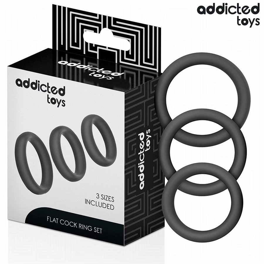 ADDICTED TOYS - SET DE ANILLOS SILICONA PLANOS