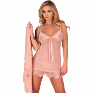 LIVCO CORSETTI FASHION - HYEONA 1710 BABYDOLL + TANGA ROSA M