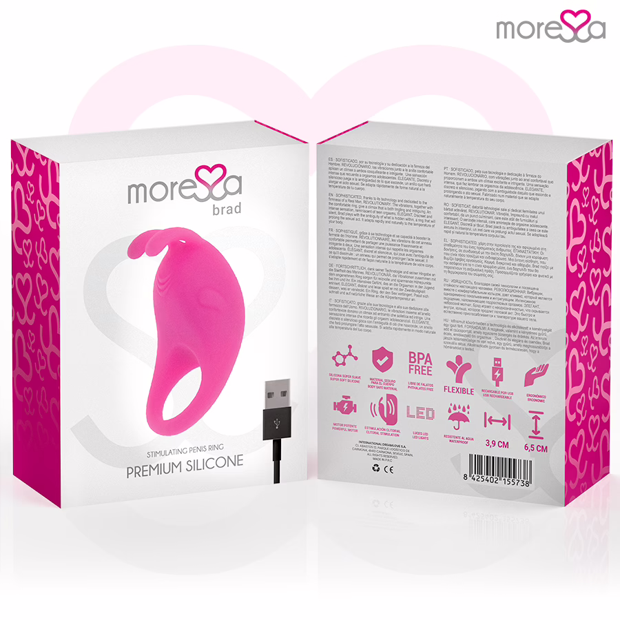 MORESSA - BRAD PREMIUM SILICONE RECARGABLE ROSA - Imagen 7