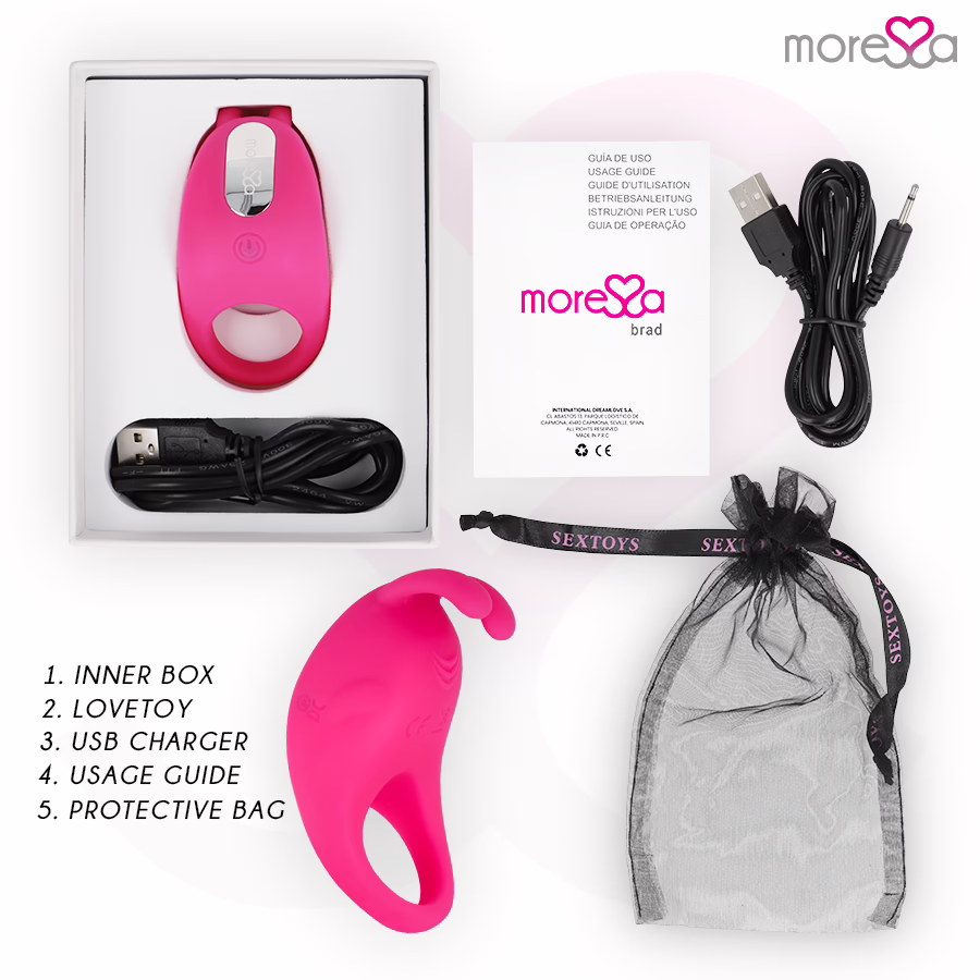 MORESSA - BRAD PREMIUM SILICONE RECARGABLE ROSA - Imagen 6