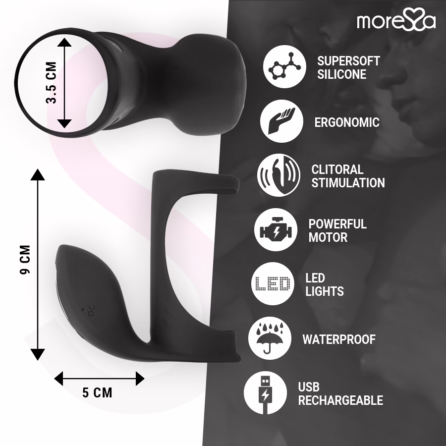 MORESSA - BRANDON POTENTE ANILLO VIBRADOR CON FUNDA DE ENGROSAMIENTO MASCULINO - Imagen 4