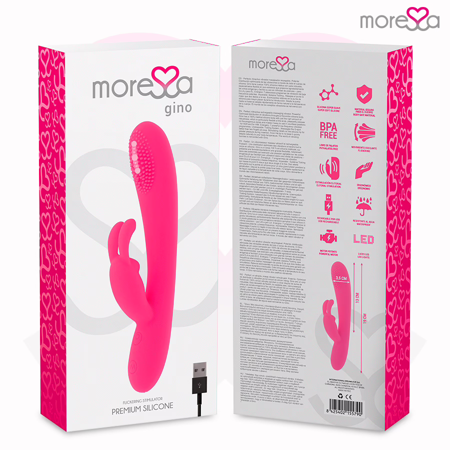 MORESSA - GINO TICKLING VAGINAL PREMIUM SILICONE RECARGABLE - Imagen 8