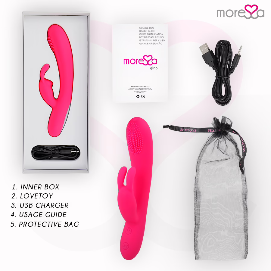 MORESSA - GINO TICKLING VAGINAL PREMIUM SILICONE RECARGABLE - Imagen 7
