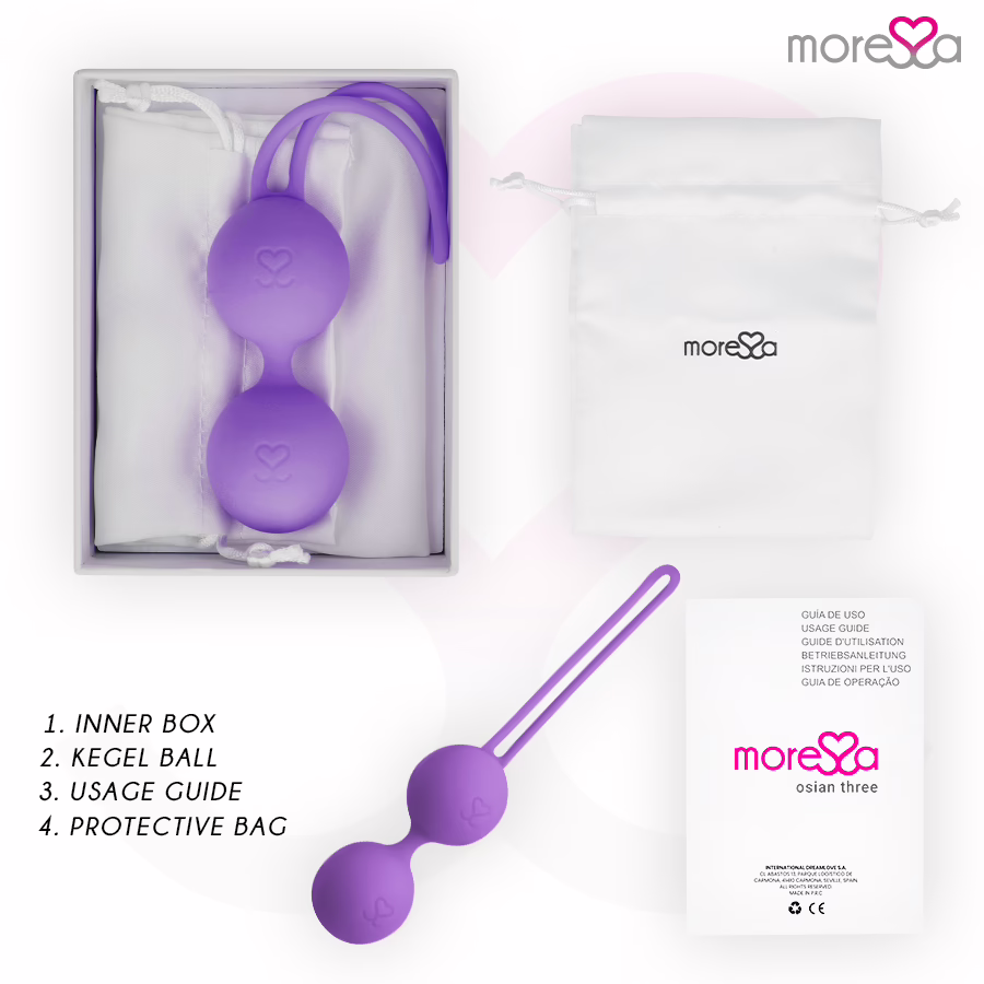 MORESSA - OSIAN THREE ENTRENAMIENTO SUELO PELVICO 85 gr PREMIUM SILICONA LILA - Imagen 6