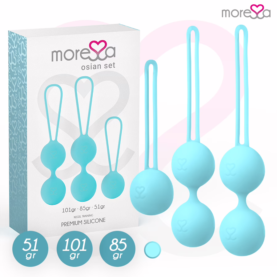 MORESSA - OSIAN SET Osian One; 51 Gr / Osian Two; 101 Gr / Osian Three 85 gr PREMIUM SILICONA TURQUESA