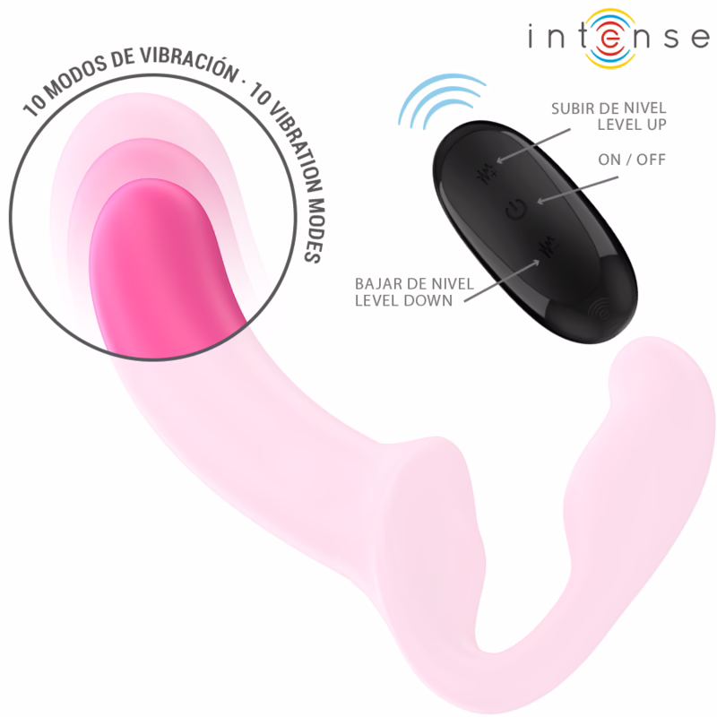 INTENSE - AMY VIBRADOR DOBLE 20 CM ROSA CONTROL REMOTO - Imagen 5