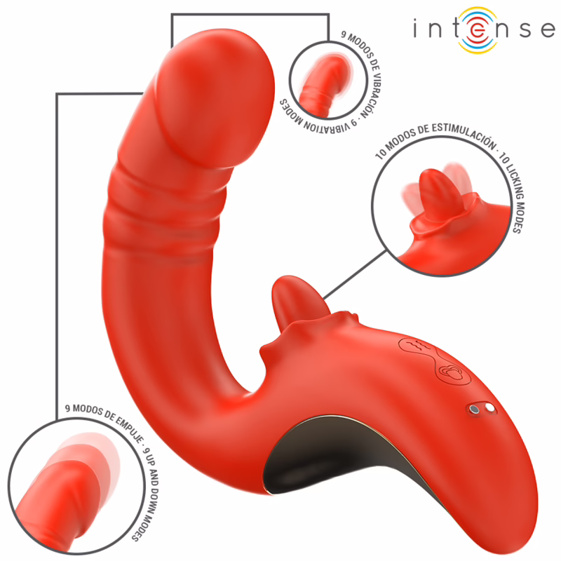 INTENSE - PAULINA VIBRADOR & ESTIMULADOR EN FORMA DE U ROJO - Imagen 2