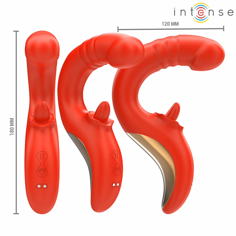 INTENSE - PAULINA VIBRADOR & ESTIMULADOR EN FORMA DE U ROJO - Imagen 4
