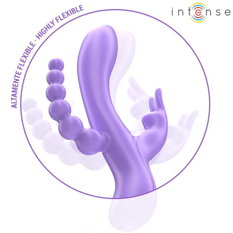 INTENSE - MIKO TRIPLE VIBRADOR RABBIT & ESTIMULADOR & ANAL 7 VIBRACIONES MORADO - Imagen 4