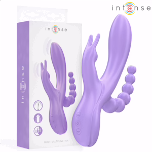 INTENSE - MIKO TRIPLE VIBRADOR RABBIT & ESTIMULADOR & ANAL 7 VIBRACIONES MORADO