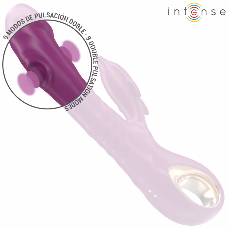INTENSE - HALLE VIBRADOR MULTIFUNCIÓN CON LENGUA ESTIMULADORA EN FORMA DE DELFÍN MORADO - Imagen 5