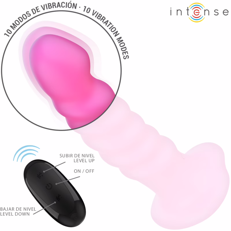 INTENSE - CINDY VIBRADOR TALLA L DISEÑO EN ESPIRAL 10 VIBRACIONES ROSA CONTROL REMOTO - Imagen 4