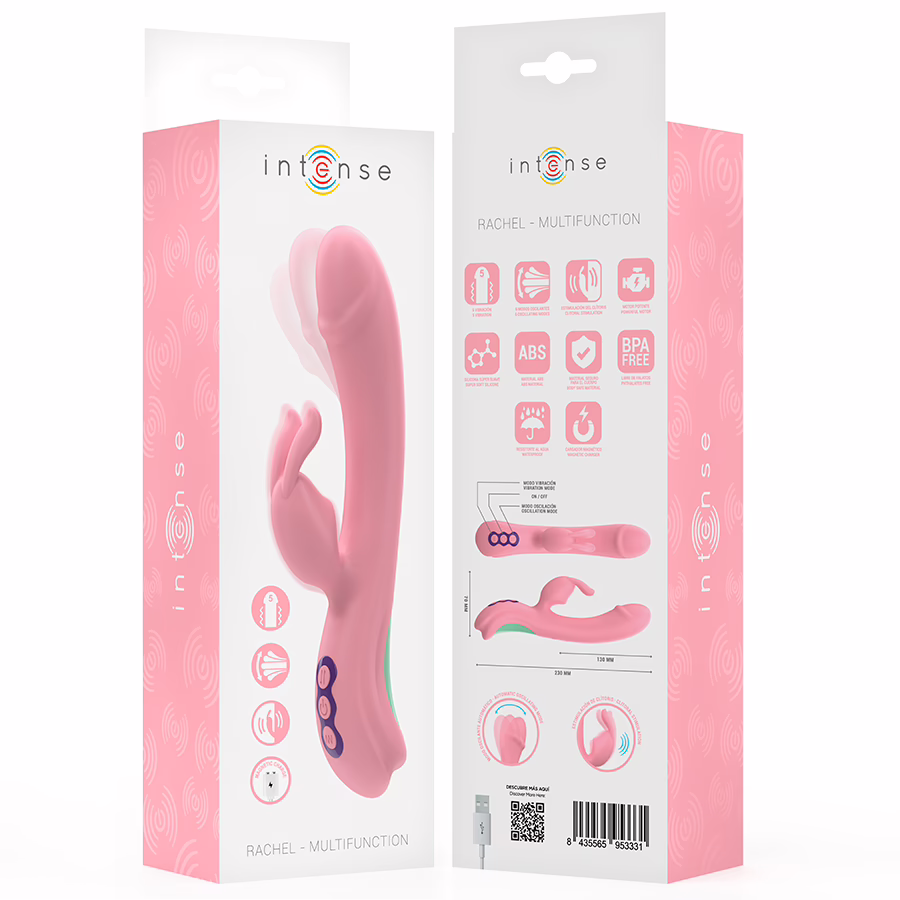 INTENSE - RACHEL VIBRADOR RABBIT 5 VIBRACIONES ROSA - Imagen 9