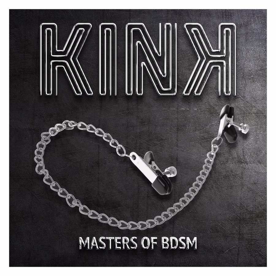 KINK - PINZAS PARA PEZONES PLANAS NEGRO CON CADENA PLATEADO 34 CM - Imagen 6