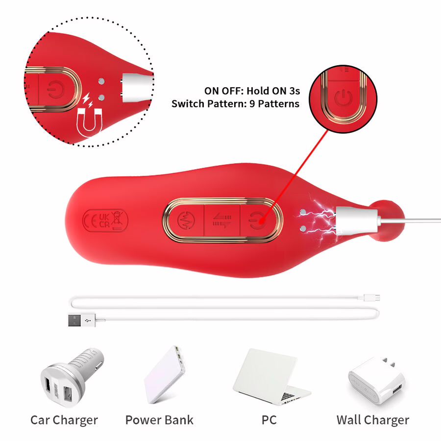 ARMONY - VIBRADOR ANAL PANTY ESTIMULADOR PUNTO C Y G CONTROL REMOTO ROJO - Imagen 7