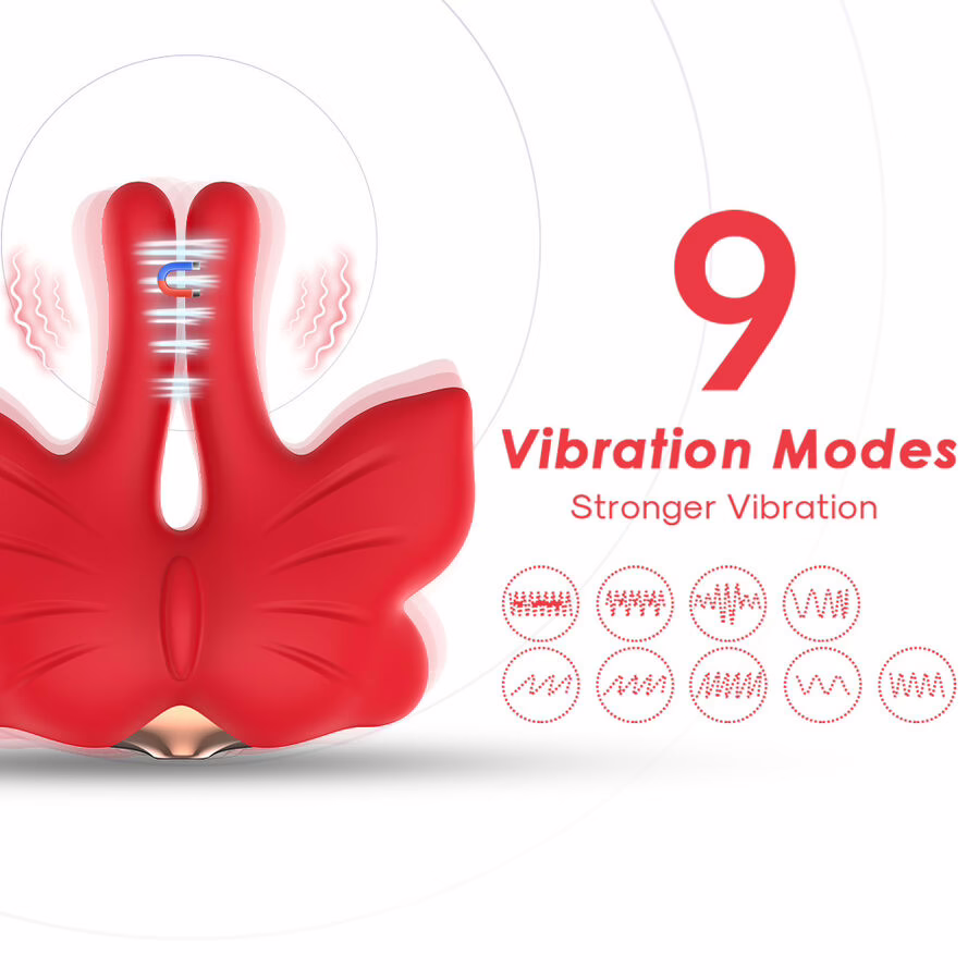 ARMONY - PINZAS PARA PEZONES MAGNÉTICA CON VIBRACIÓN FORMA MARIPOSA ROJO - Imagen 5