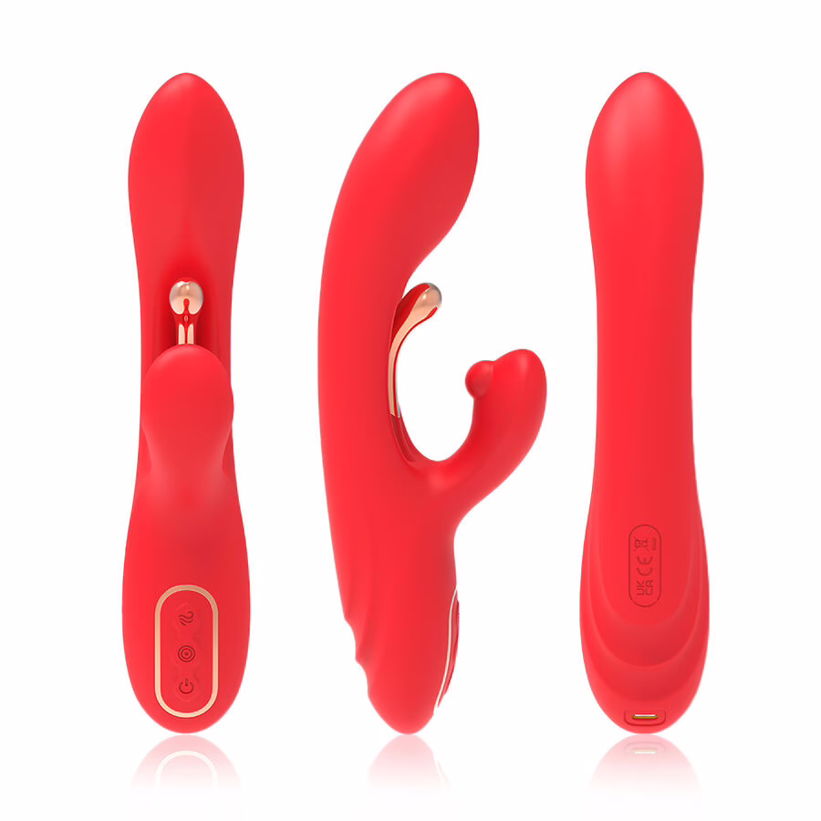ARMONY - VIBRADOR ESTIMULADOR PUNTO G Y CLÍTORIS CON LENGUA OSCILANTE ROJO - Imagen 4