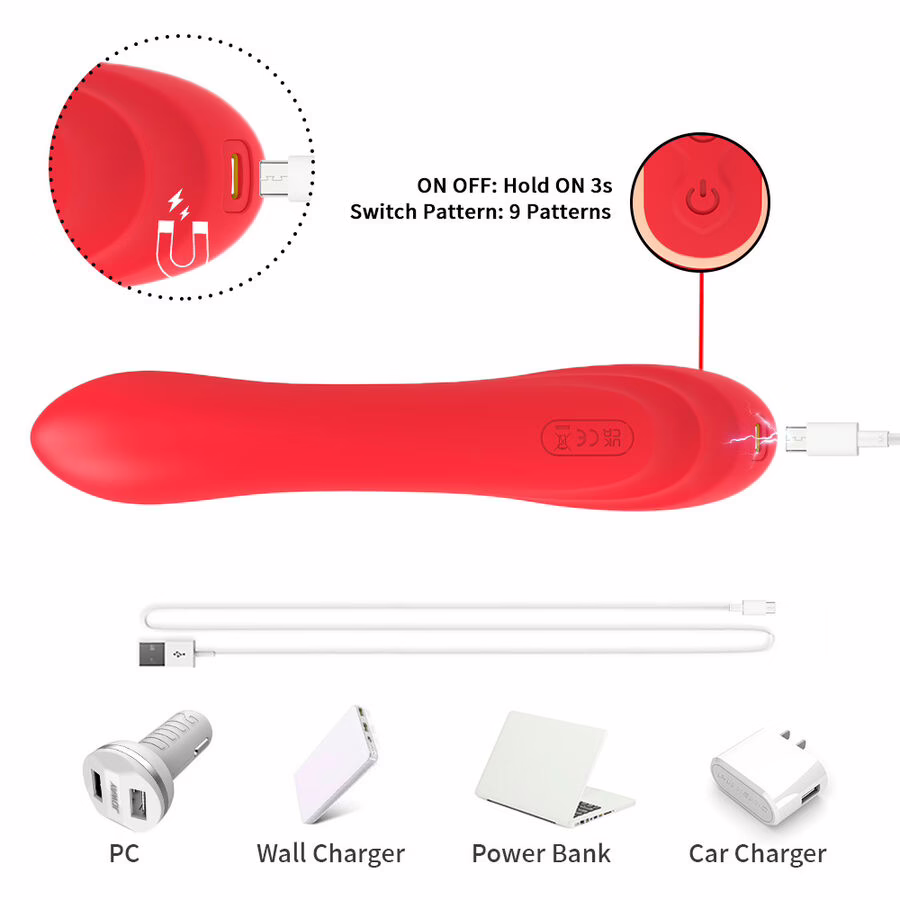 ARMONY - VIBRADOR ESTIMULADOR PUNTO G Y CLÍTORIS CON LENGUA OSCILANTE ROJO - Imagen 8