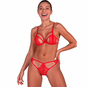 PASSION - ANUVERA SET SUJETADOR + TANGA ROJO L/XL