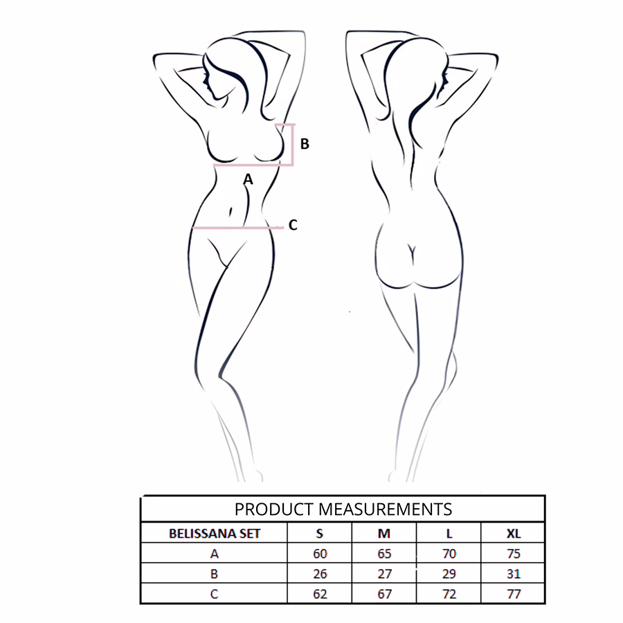 PASSION - BELISSANA SET SUJETADOR + TANGA AZUL S/M - Imagen 4