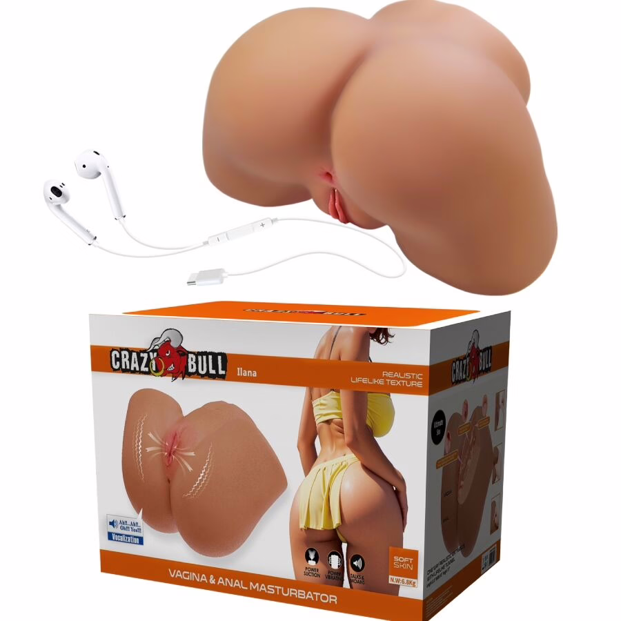 CRAZY BULL - ILANA TRASERO FEMENINO REALISTA VIBRADOR & SUCCIONADOR CON SONIDO 6.8 KG - Imagen 2