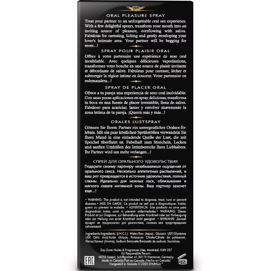 SHUNGA - WAVES PLEASURE SPRAY ORAL SEDUCTOR FRESA 20 ML - Imagen 4