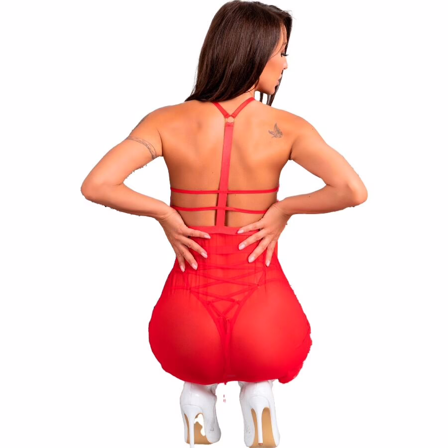 LIVCO CORSETTI FASHION - SANTAS CANDY LC 90722 CAMISA + TANGA NAVIDEÑO L/XL - Imagen 3