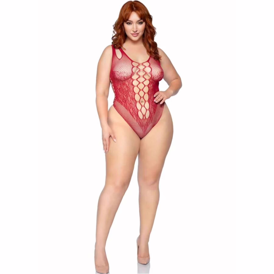 LEG AVENUE - 81641X BODY TIRANTES SIN COSTURAS BURDEOS TALLA 1X/2X - Imagen 4