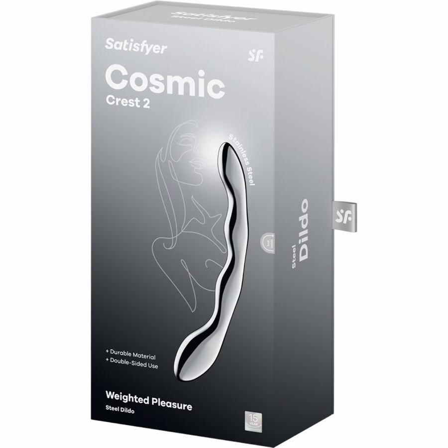 SATISFYER - COSMIC CREST 2 DILDO ACERO INOXIDABLE DOBLE USO - Imagen 5