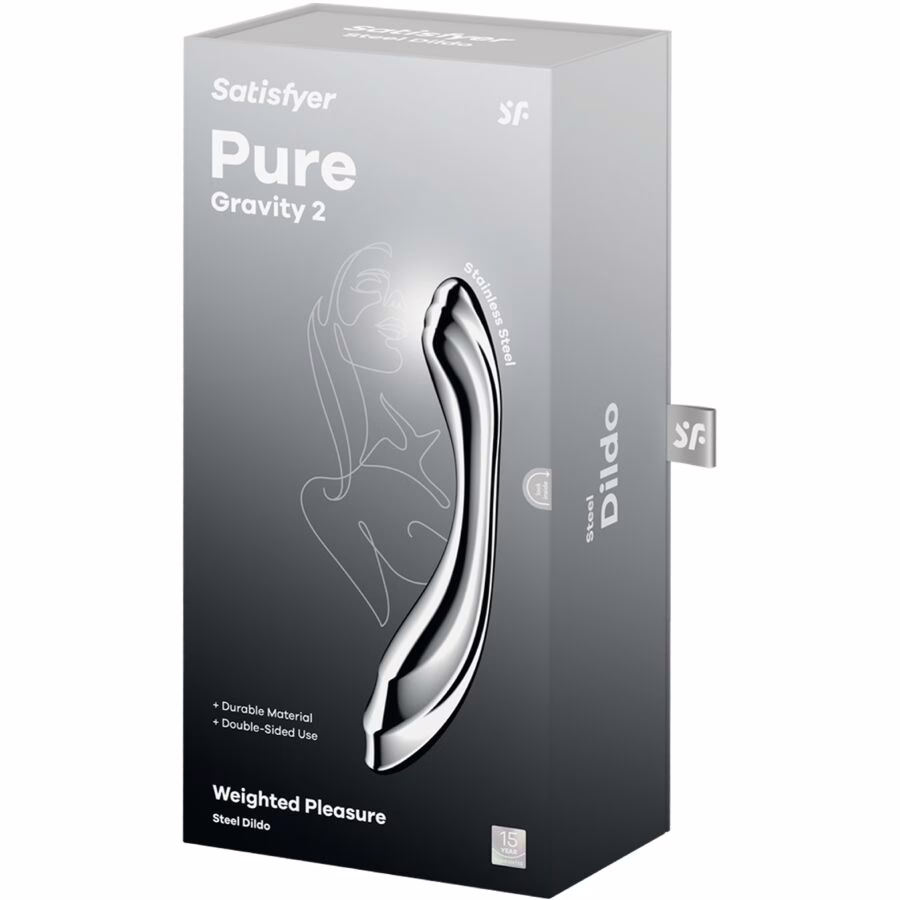 SATISFYER - PURE GRAVITY 2 DILDO ACERO INOXIDABLE DOBLE USO - Imagen 5