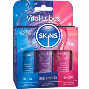 SKINS - VITAL LUBES KIT LUBRICANTES AQUA, SUPERSLIDE & EXCITE 3 x 12 ML