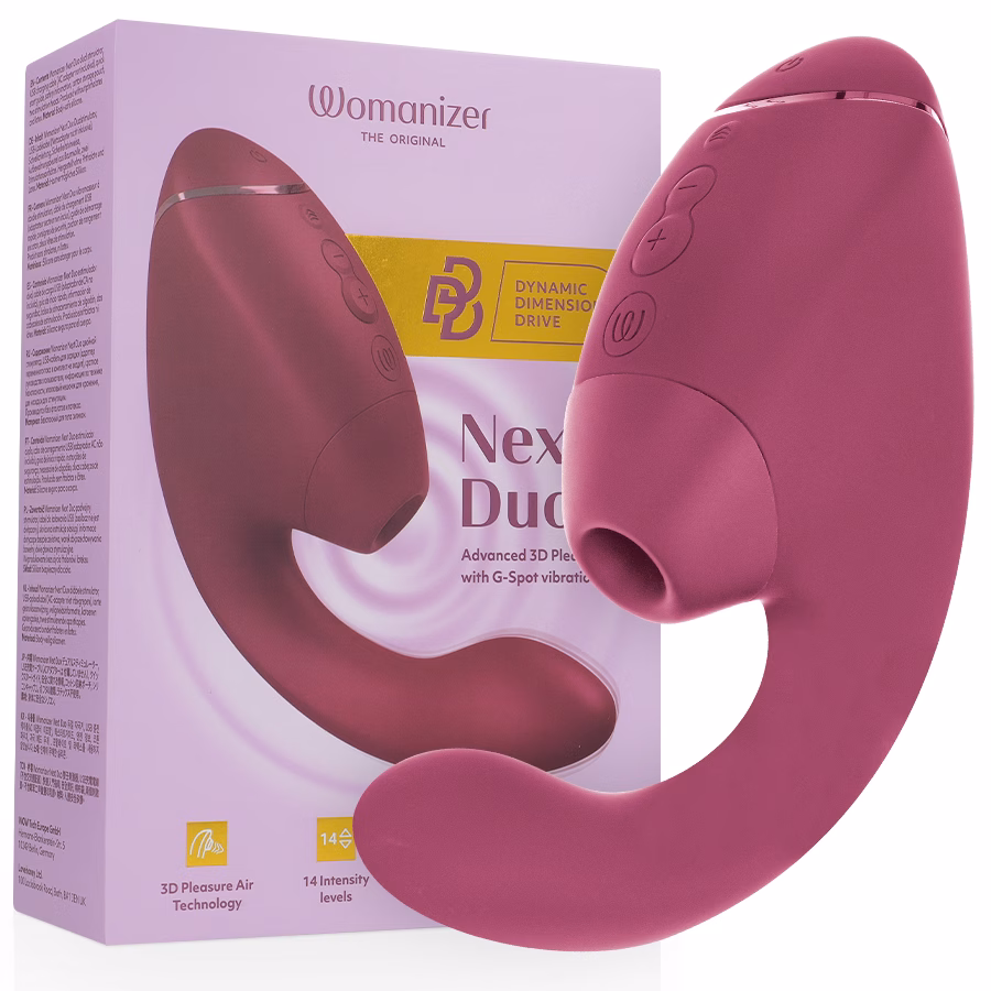 WOMANIZER - DUO NEXT ESTIMULADOR VIBRADOR DUAL CLÍTORIS & PUNTO·G ROSA