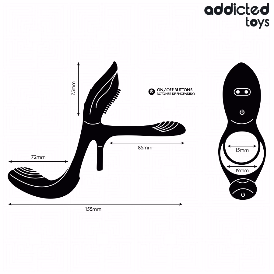 ADDICTED TOYS - ANILLO DOBLE PARA EL PENE CON ESTIMULADOR DE CLÍTORIS - Imagen 4