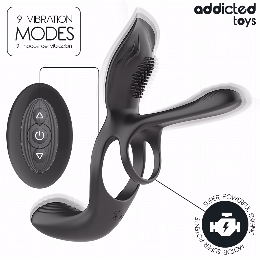 ADDICTED TOYS - ANILLO DOBLE PARA EL PENE CON ESTIMULADOR DE CLÍTORIS