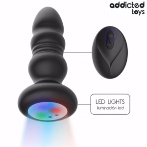 ADDICTED TOYS - PLUG ANAL VIBRADOR THRUSTING Y LUZ LED CONTROL REMOTO