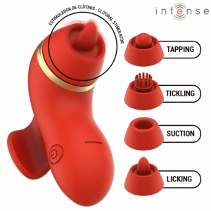 INTENSE - PATTY ESTIMULADOR CON 4 CABEZALES, SUCCIÓN, TAPPING, TICKLING Y LICKING