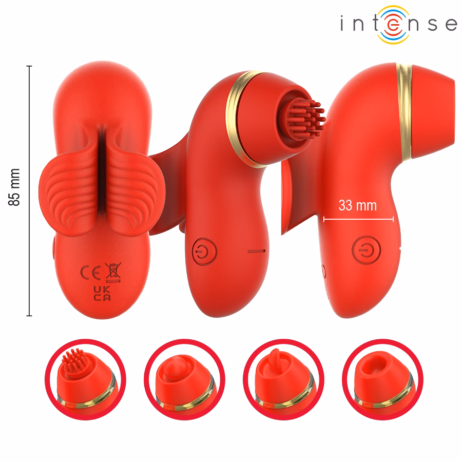 INTENSE - PATTY ESTIMULADOR CON 4 CABEZALES, SUCCIÓN, TAPPING, TICKLING Y LICKING - Imagen 2