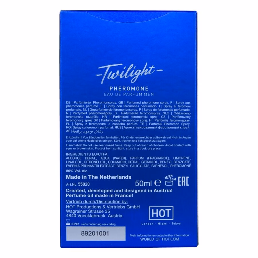 HOT - TWILIGHT PERFUME CON FEROMONAS HOMBRE 50 ML - Imagen 3