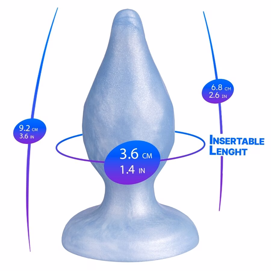 SILEXD - DIAMOND PLUG ANAL FANTASY SILICONA LIQUIDA TERMOREACTIVO AZUL PERLA 9.2 CM - Imagen 2