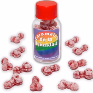 DIABLO PICANTE - 12 CARAMELOS DE LA IGUALDAD FORMA PENE FRESA/CEREZA