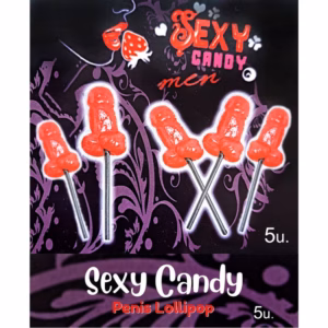 DIABLO PICANTE - CAJA 5 PIRULETAS FORMA PENE CEREZA