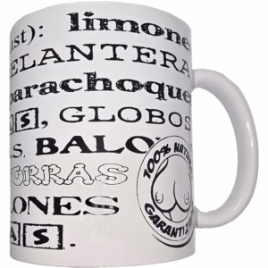 DIABLO PICANTE - TAZA BLANCA DE SINÓNIMOS TETAS 370 ML