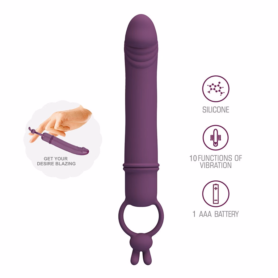 PRETTY LOVE - CORA VIBRADOR FORMA PENE CON ANILLO DE SUJECIÓN - Imagen 2