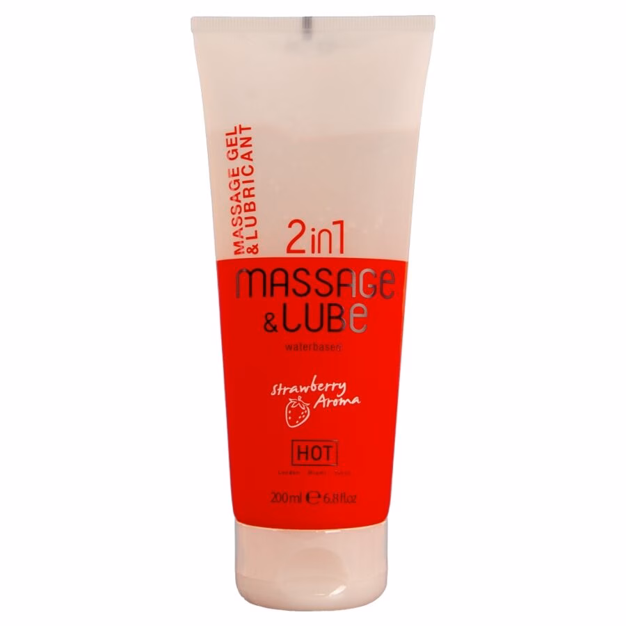 HOT - MASSAGE & GLIDE GEL 2 EN 1 FRESA 200 ML