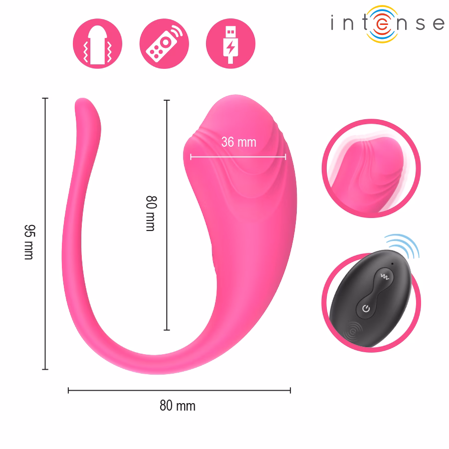 INTENSE - OLIVIA HUEVO VIBRADOR ROSA CONTROL REMOTO - Imagen 6