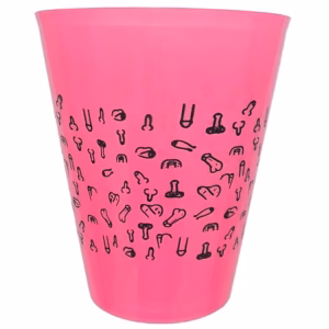 DIABLO PICANTE - VASO FUSCIA 500 ML CON PENES NEGROS