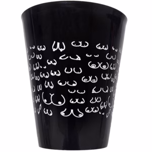 DIABLO PICANTE - VASO NEGRO 500 ML CON TETAS BLANCAS